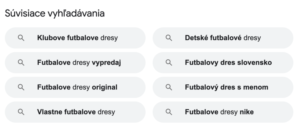 Analýza kľúčových slov - súviciace vyhľadávania