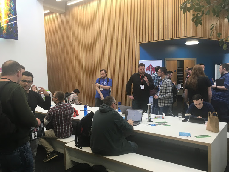 Happy people at DrupalCamp London.